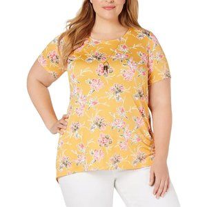 NY Collection Womens Plus Size Top with Necklace